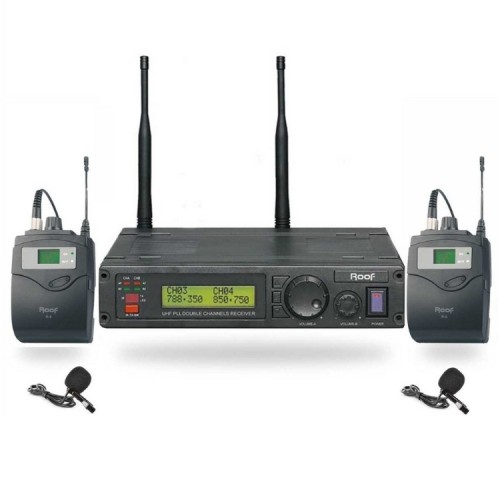 Roof R-1200YY UHF Kablosuz Çift Yaka Mikrofonu